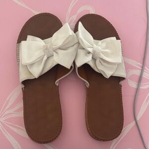 Women's White Bow Sandals